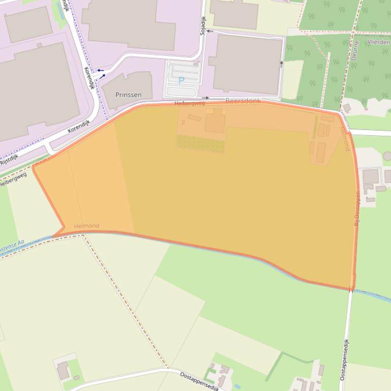 Kaart van postcodegebied 5704BM.