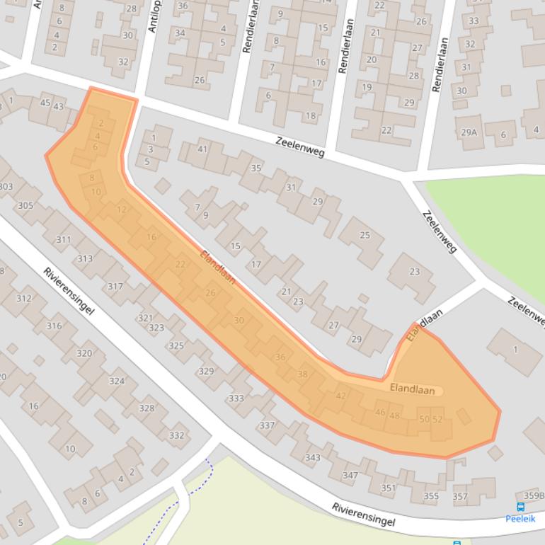 Kaart van postcodegebied 5704DG.