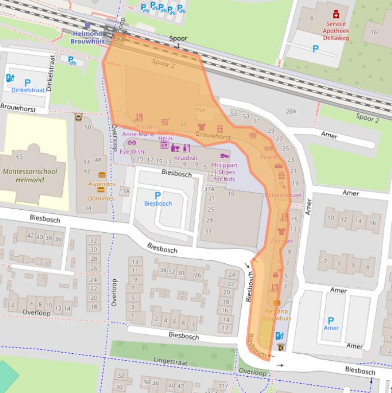 Kaart van postcodegebied 5704EG.
