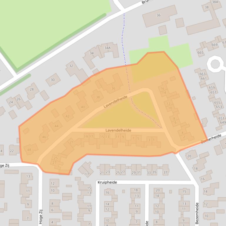 Kaart van postcodegebied 5704HA.