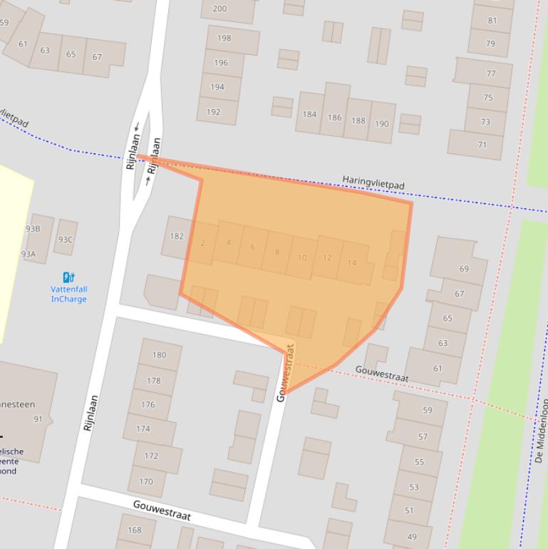 Kaart van postcodegebied 5704HG.