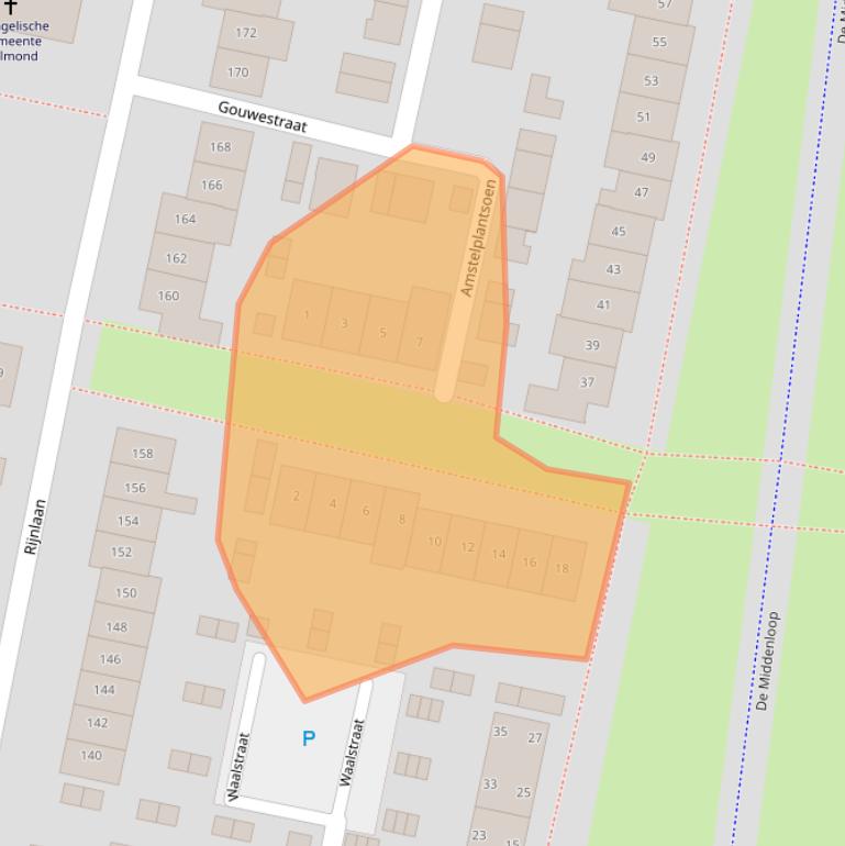 Kaart van postcodegebied 5704JA.