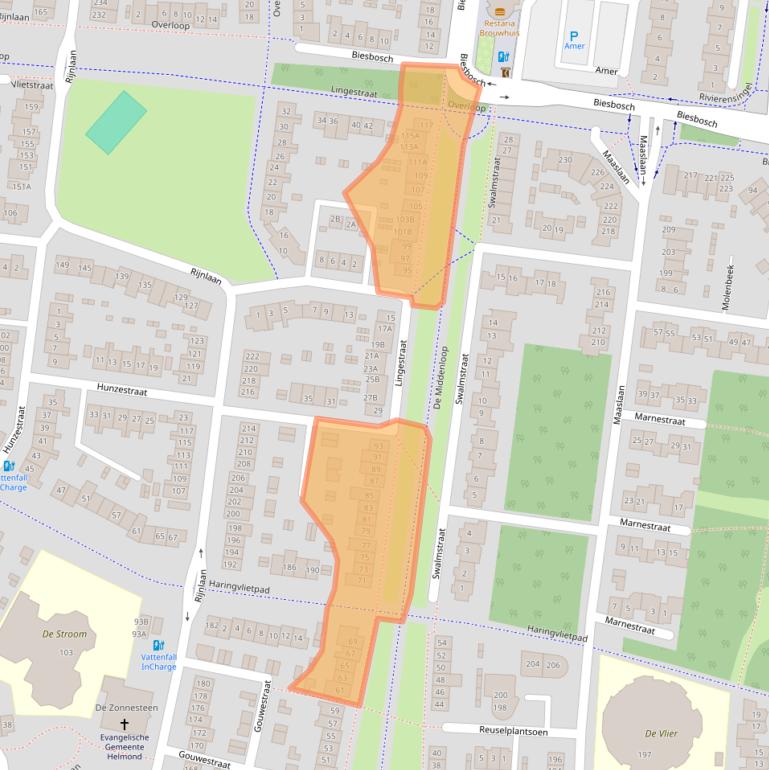 Kaart van postcodegebied 5704JB.