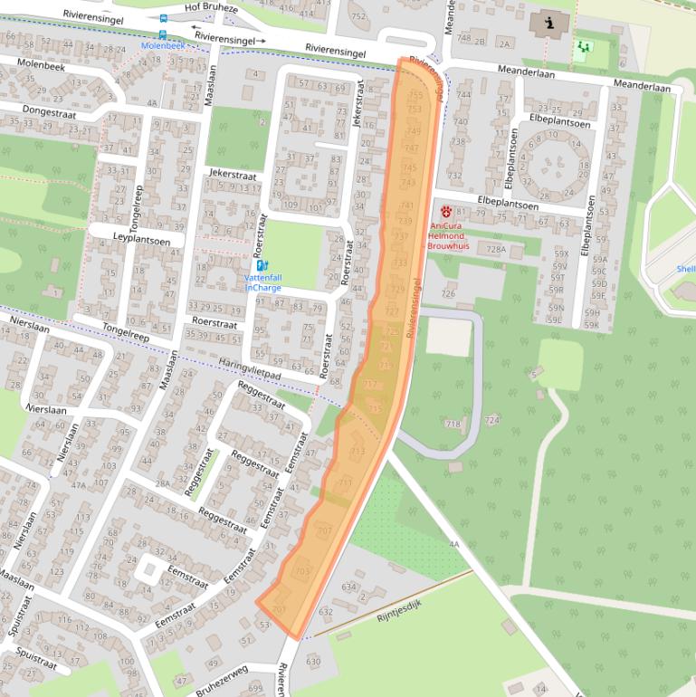 Kaart van postcodegebied 5704KV.