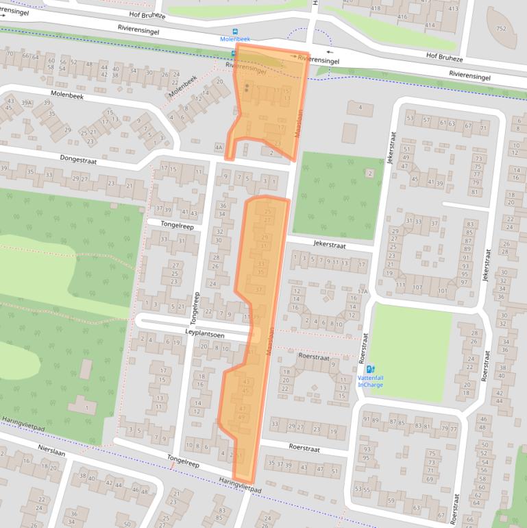 Kaart van postcodegebied 5704LA.