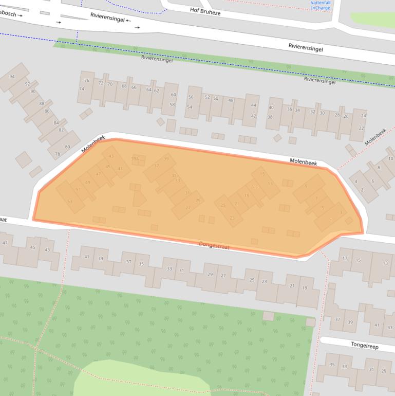 Kaart van postcodegebied 5704LT.