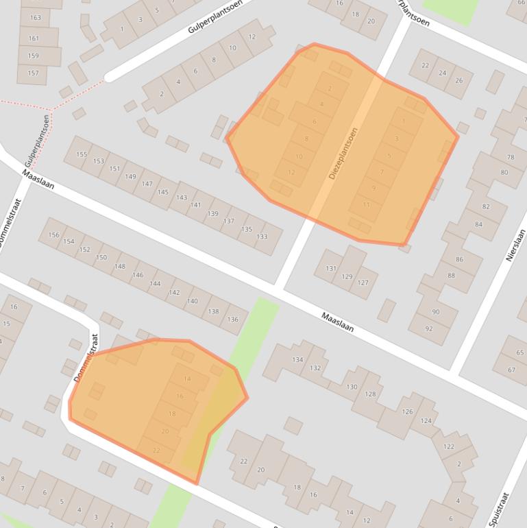 Kaart van postcodegebied 5704NA.