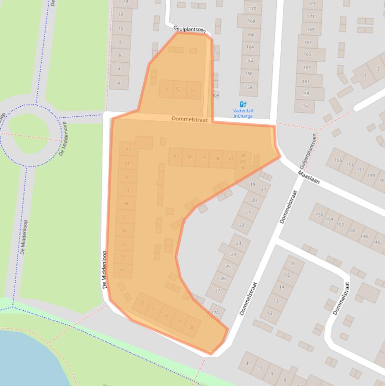 Kaart van postcodegebied 5704NC.