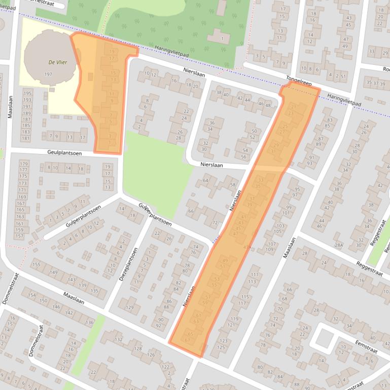 Kaart van postcodegebied 5704NJ.