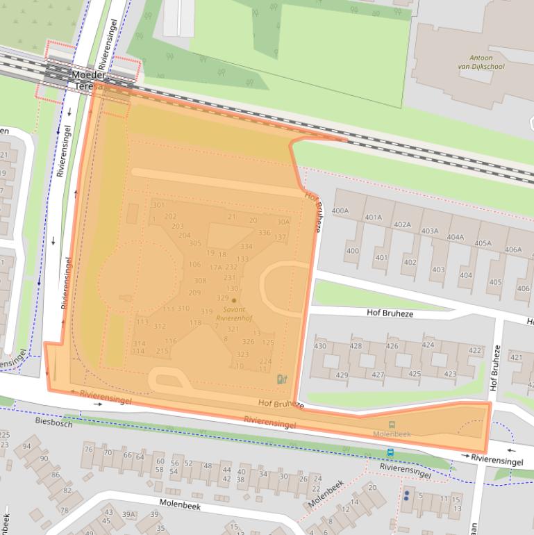 Kaart van postcodegebied 5704NP.
