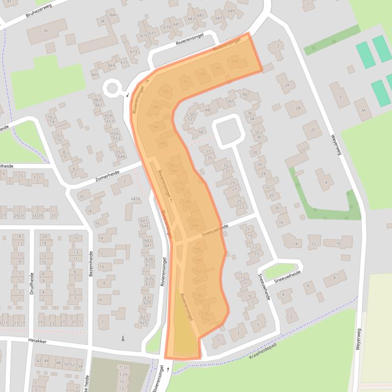 Kaart van postcodegebied 5704NV.