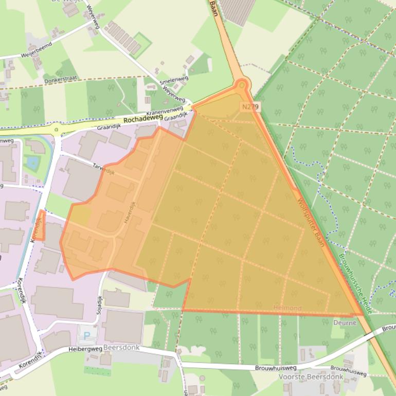 Kaart van postcodegebied 5704RC.