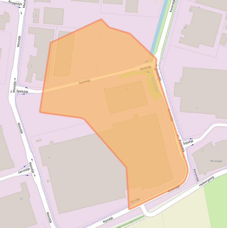 Kaart van postcodegebied 5704RJ.