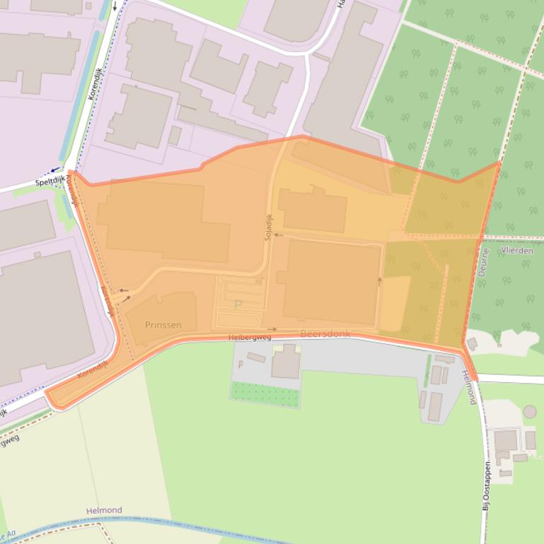 Kaart van postcodegebied 5704RL.