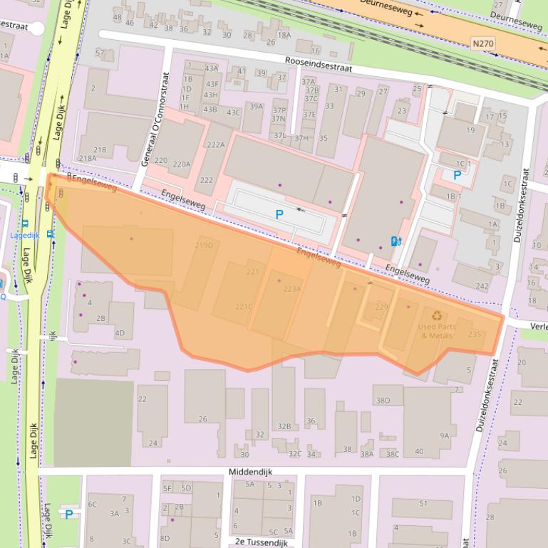 Kaart van postcodegebied 5705AE.