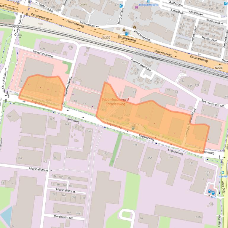 Kaart van postcodegebied 5705AJ.