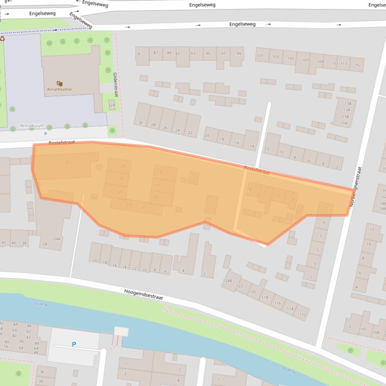 Kaart van postcodegebied 5705AS.