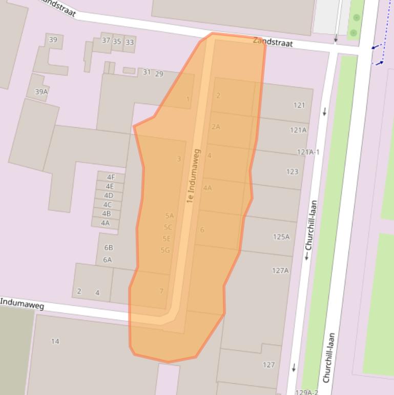 Kaart van postcodegebied 5705BC.