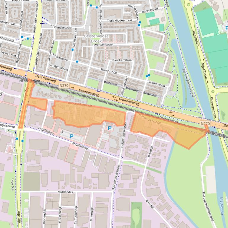 Kaart van postcodegebied 5705BP.
