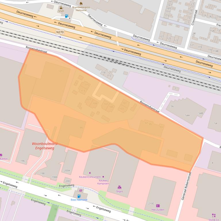 Kaart van postcodegebied 5705BR.