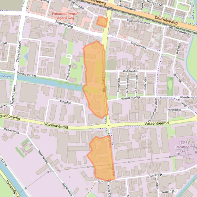 Kaart van postcodegebied 5705BX.