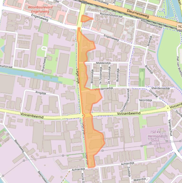 Kaart van postcodegebied 5705BZ.