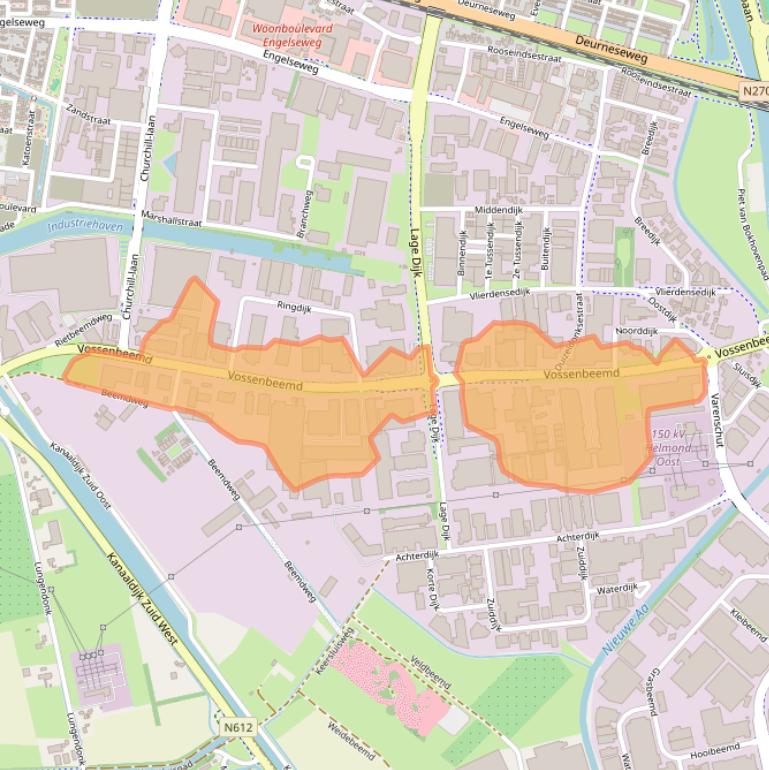Kaart van postcodegebied 5705CL.