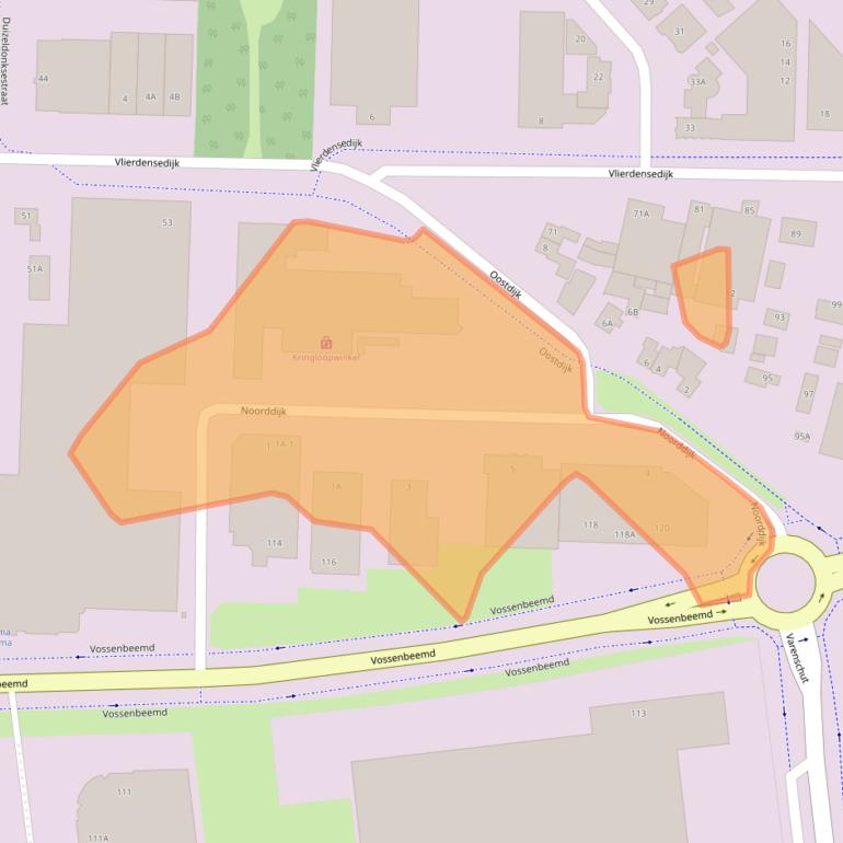 Kaart van postcodegebied 5705CX.