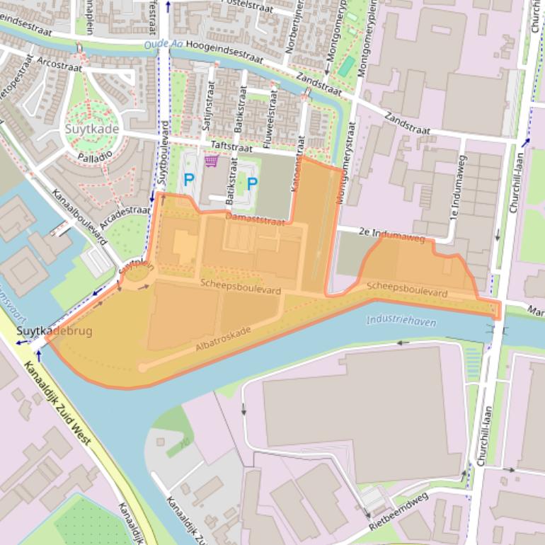 Kaart van postcodegebied 5705KZ.