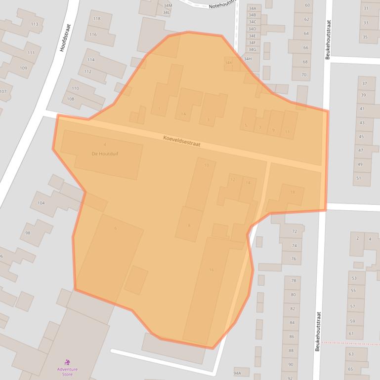 Kaart van postcodegebied 5706AT.