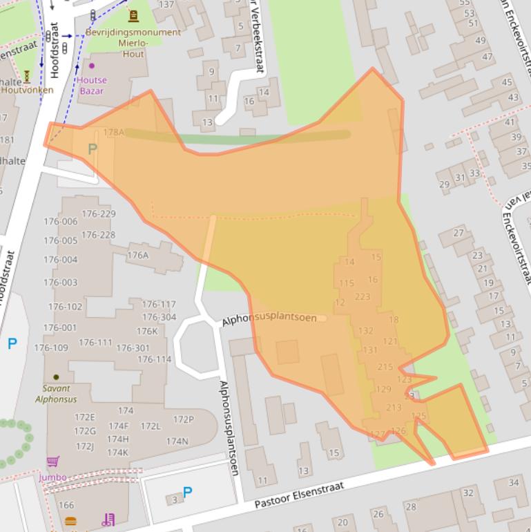 Kaart van postcodegebied 5706BC.