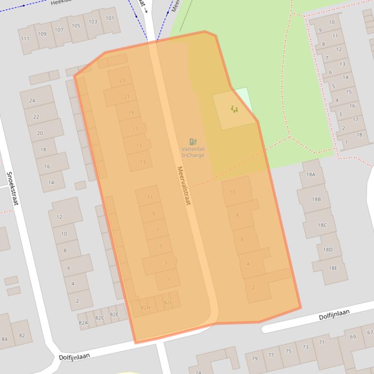 Kaart van postcodegebied 5706CA.