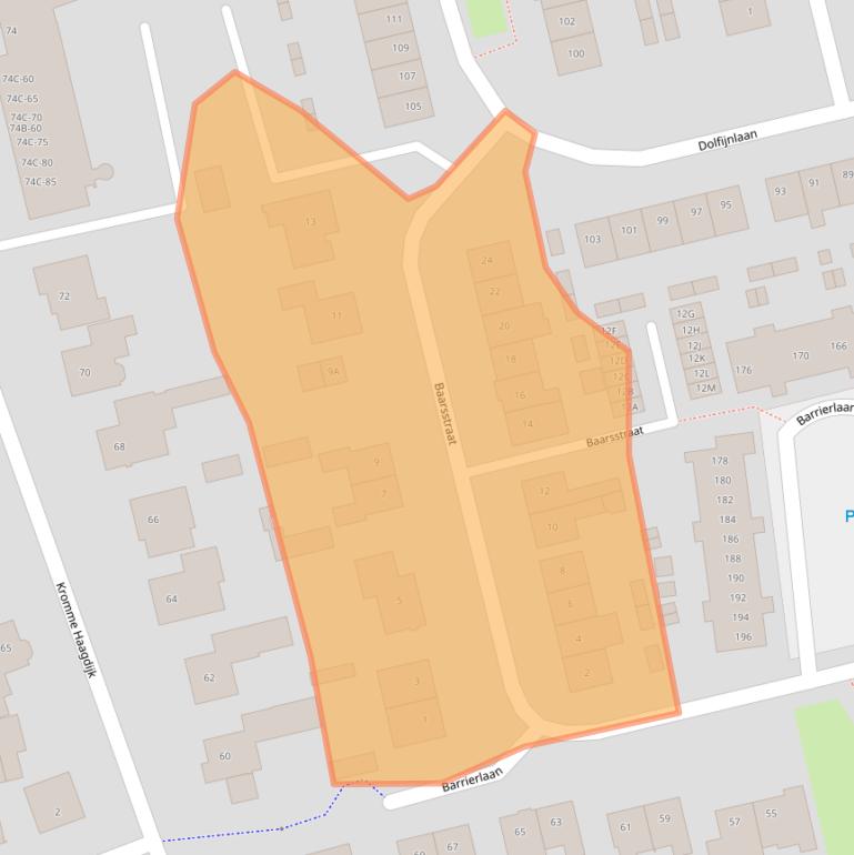 Kaart van postcodegebied 5706CJ.