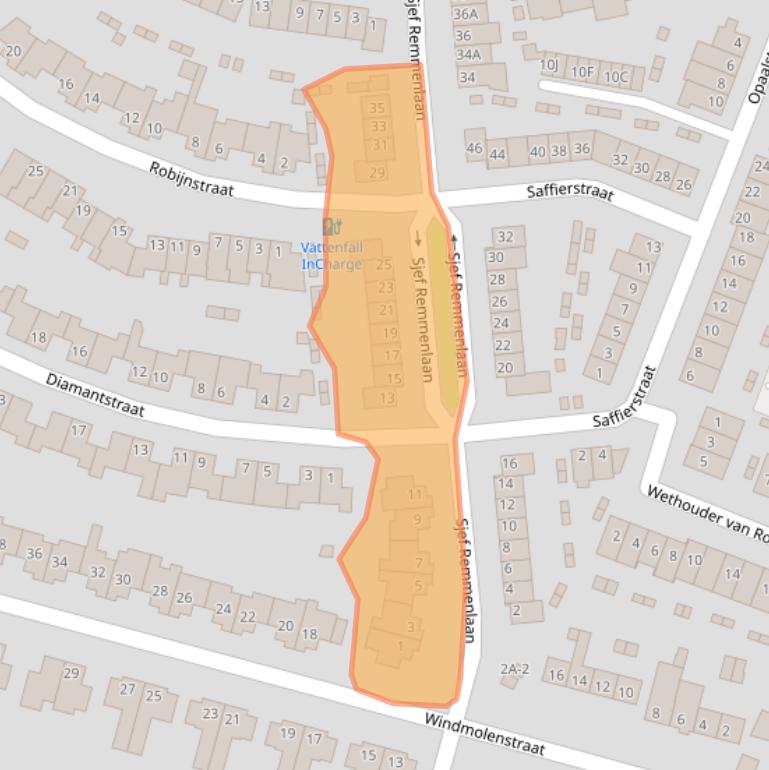 Kaart van postcodegebied 5706DA.