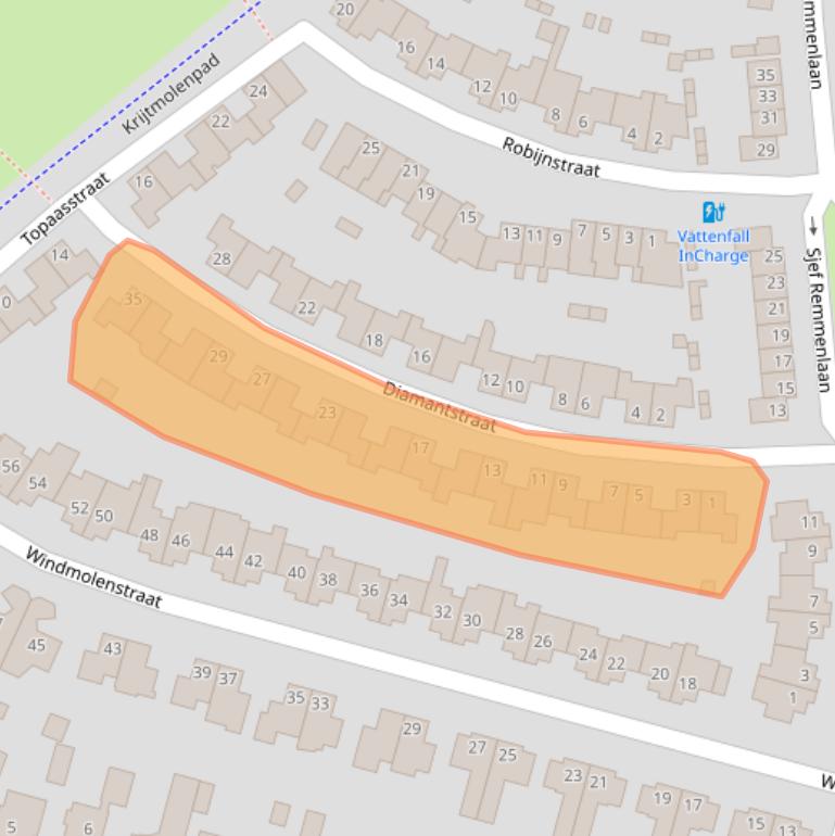 Kaart van postcodegebied 5706DJ.
