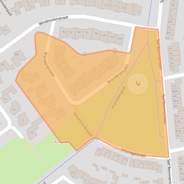 Kaart van postcodegebied 5706DS.