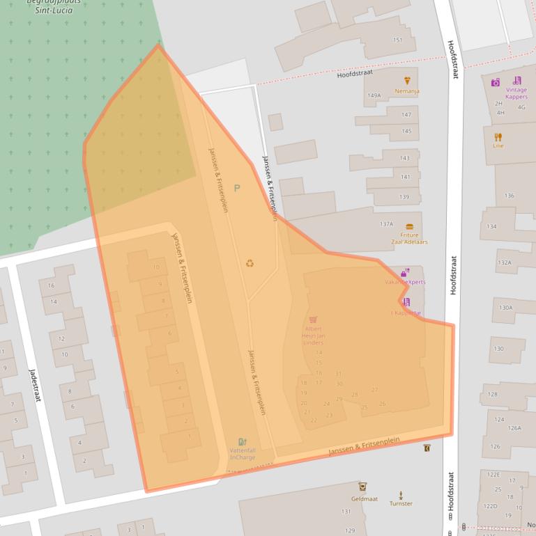 Kaart van postcodegebied 5706DZ.