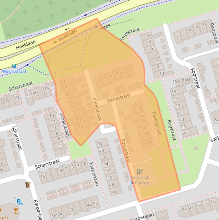 Kaart van postcodegebied 5706EG.