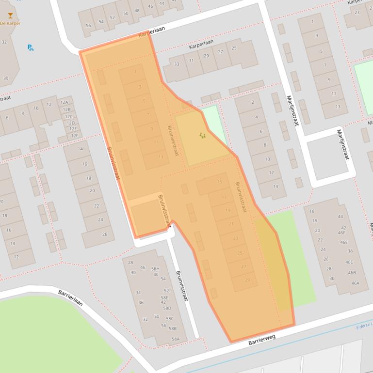 Kaart van postcodegebied 5706EK.
