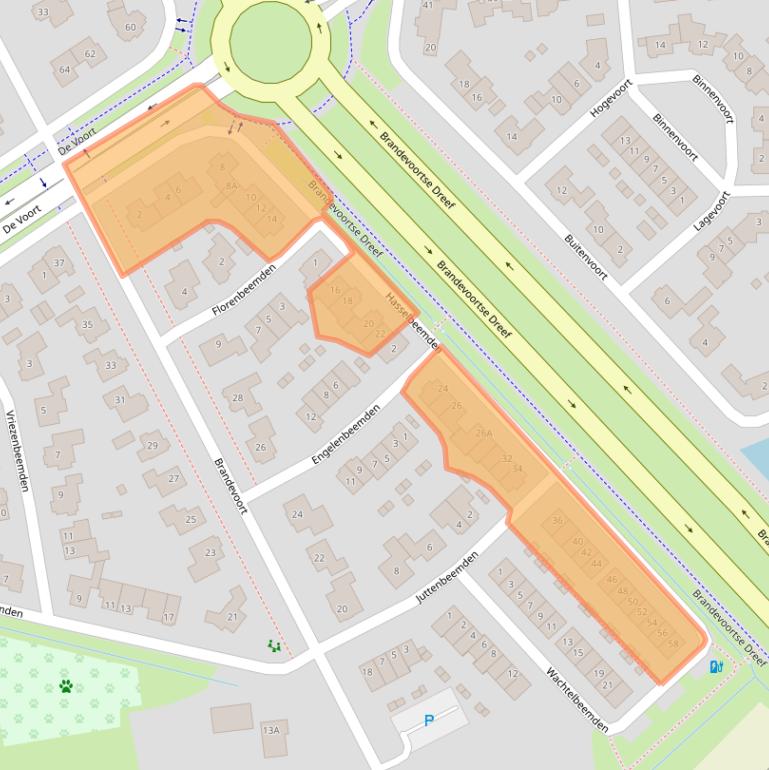 Kaart van postcodegebied 5706GG.