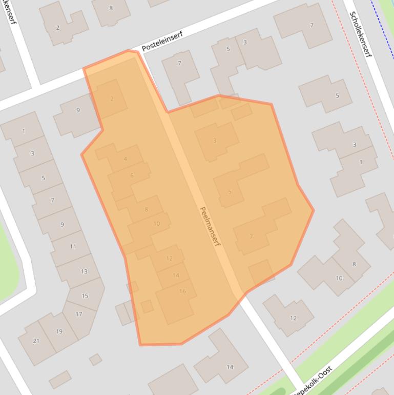 Kaart van postcodegebied 5706JZ.