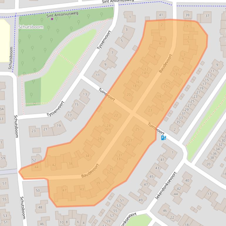 Kaart van postcodegebied 5706KL.