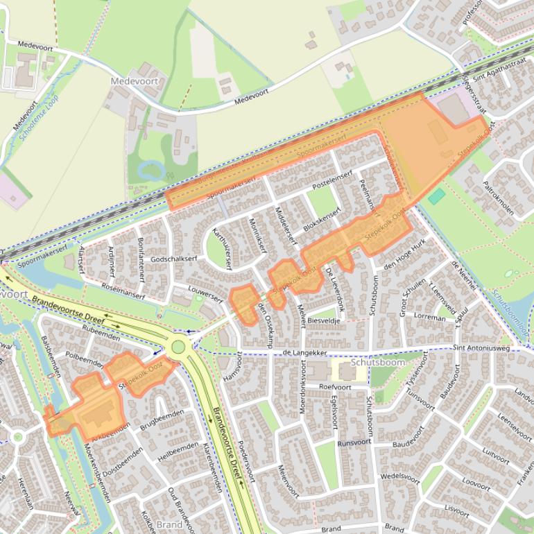 Kaart van postcodegebied 5706LA.