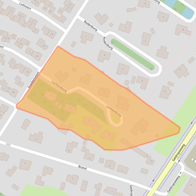 Kaart van postcodegebied 5706LZ.