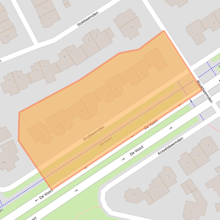 Kaart van postcodegebied 5706NZ.