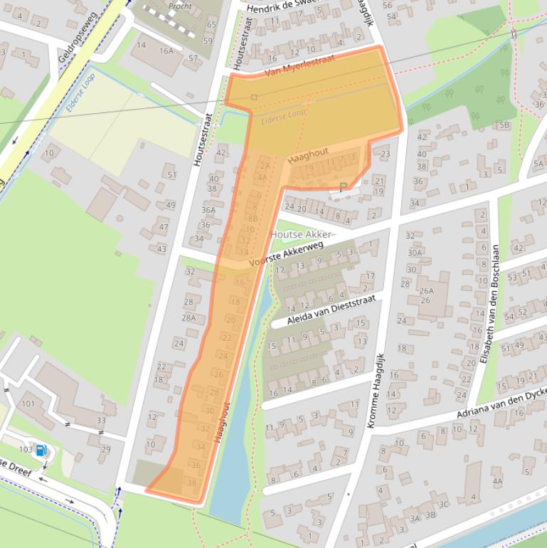 Kaart van postcodegebied 5706PT.
