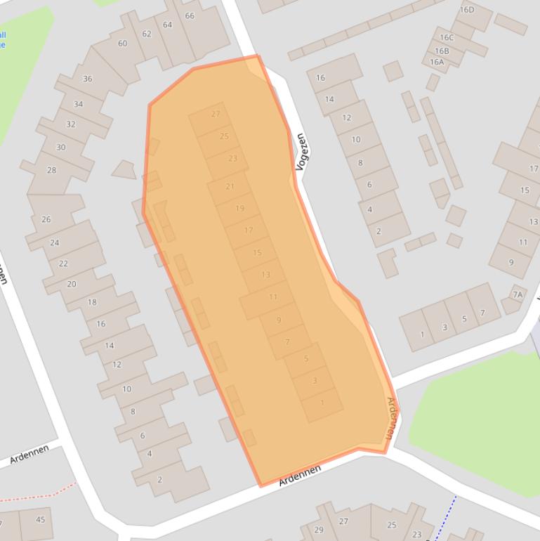 Kaart van postcodegebied 5706RA.