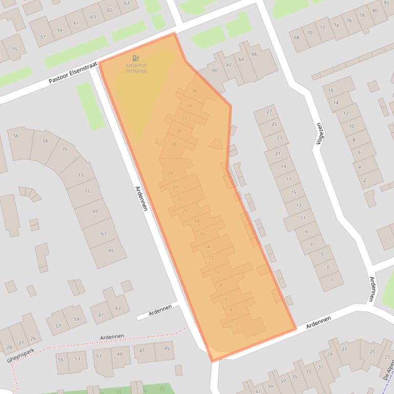 Kaart van postcodegebied 5706RE.