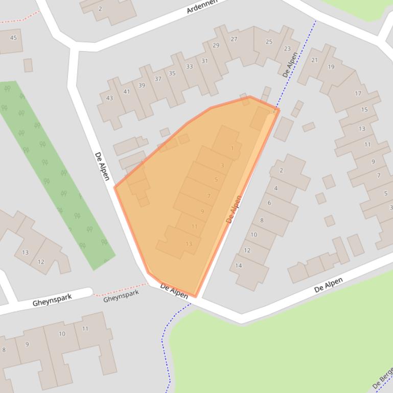 Kaart van postcodegebied 5706RR.