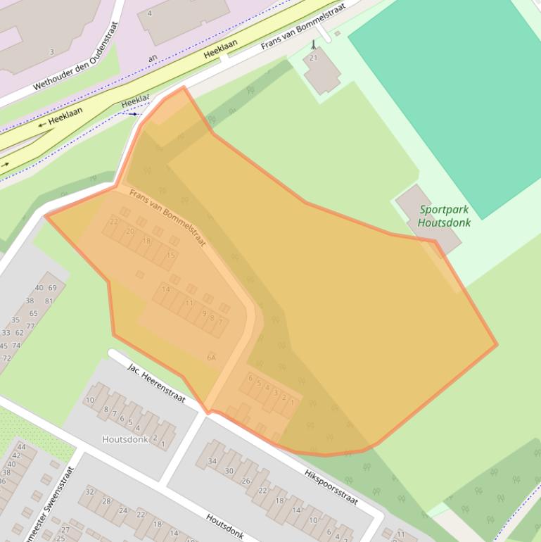 Kaart van postcodegebied 5706TE.